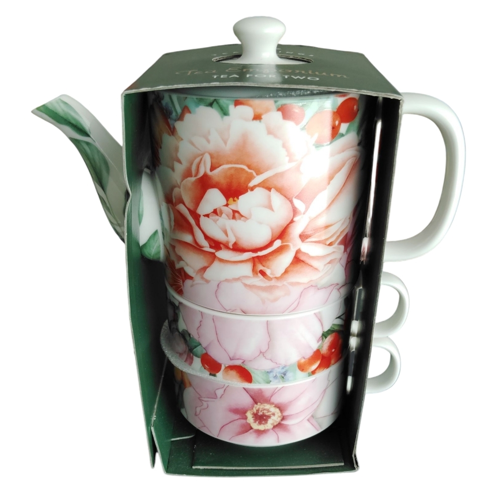 Tea Emporium Tea For Two Set With Two Cups NWT